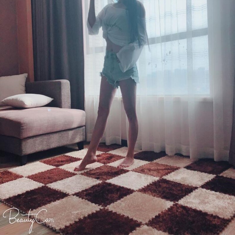 Bay Window Mat Plus Fleece Foam Floor Mat Splicing Home Suede Bedroom Thickened Blanket Plush Surface Simple Anti-Collision Application Scenario