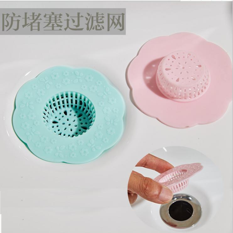 Two sewer filter screens, floor drain covers, bathroom hair removers, sink and bathtub plugs to prevent clogging