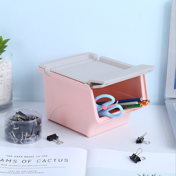 多色家用多功能收纳盒 厂家直销桌面小型垃圾桶 塑料pp家用收纳盒