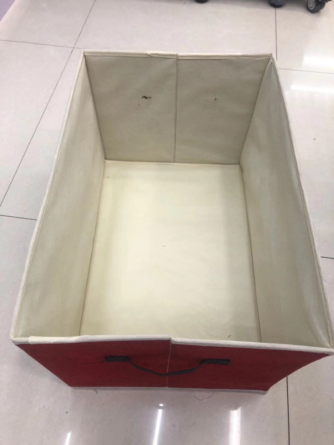 49x33x29cm top and bottom cover cotton and linen storage box, storage box, wardrobe storage supplies, folding storage factory Item Picture