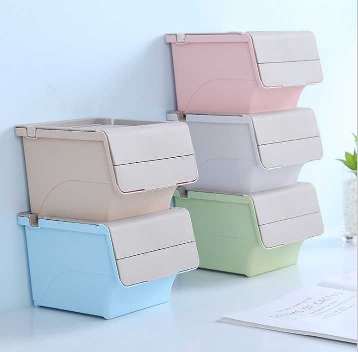 多色家用多功能收纳盒 厂家直销桌面小型垃圾桶 塑料pp家用收纳盒产品图