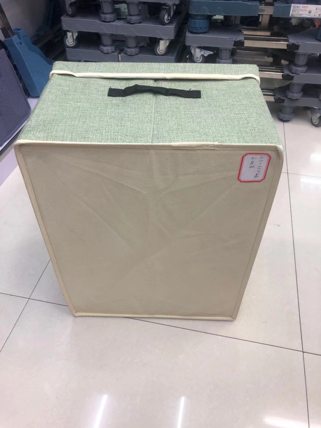 45x35x25cm top and bottom cover cotton and linen storage box, multi-color available, folding storage box factory details Picture