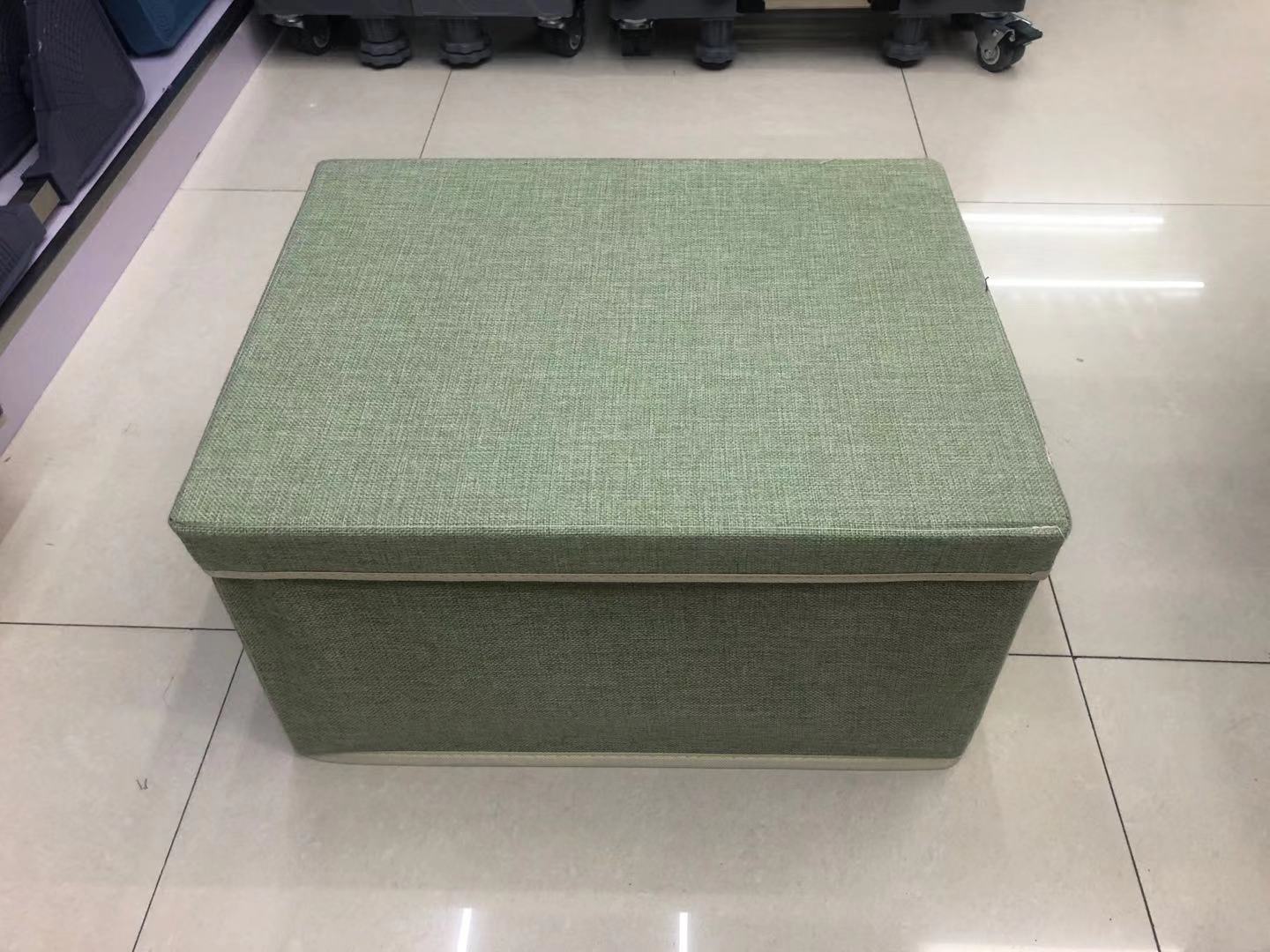 45x35x25cm top and bottom cover cotton and linen storage box, multi-color available, folding storage box factory full figure