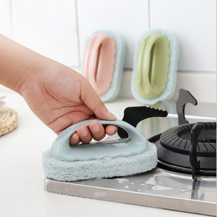 Wholesale of bathtub brushes with handles, bathroom tile brushes, kitchen cleaning brushes, pot washing magic sponge cleaning brushes Application Scenario