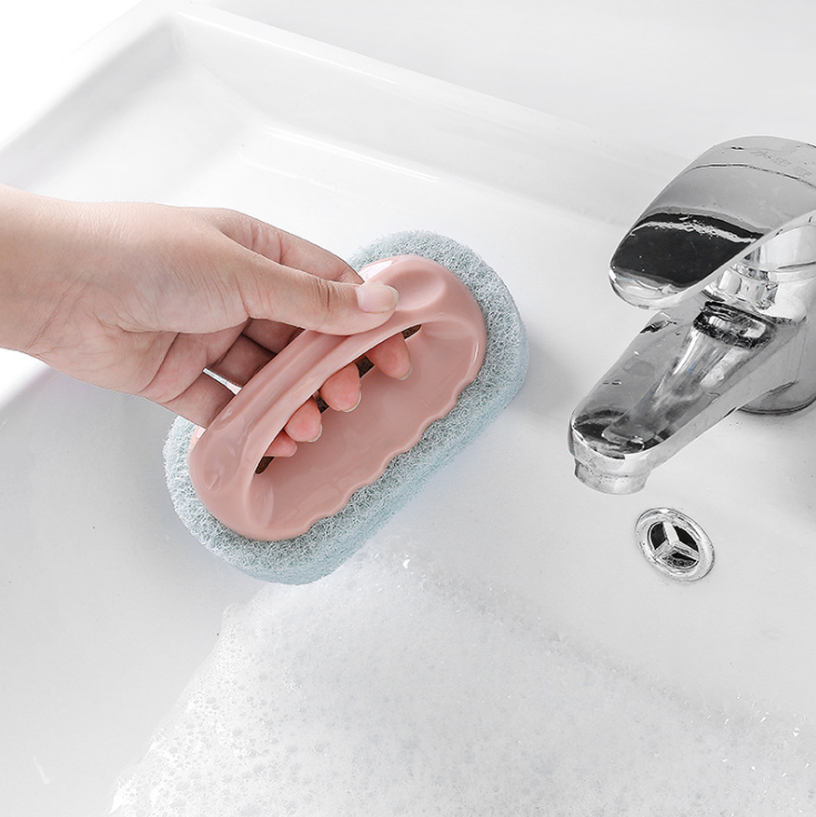 Wholesale of bathtub brushes with handles, bathroom tile brushes, kitchen cleaning brushes, pot washing magic sponge cleaning brushes Specification image