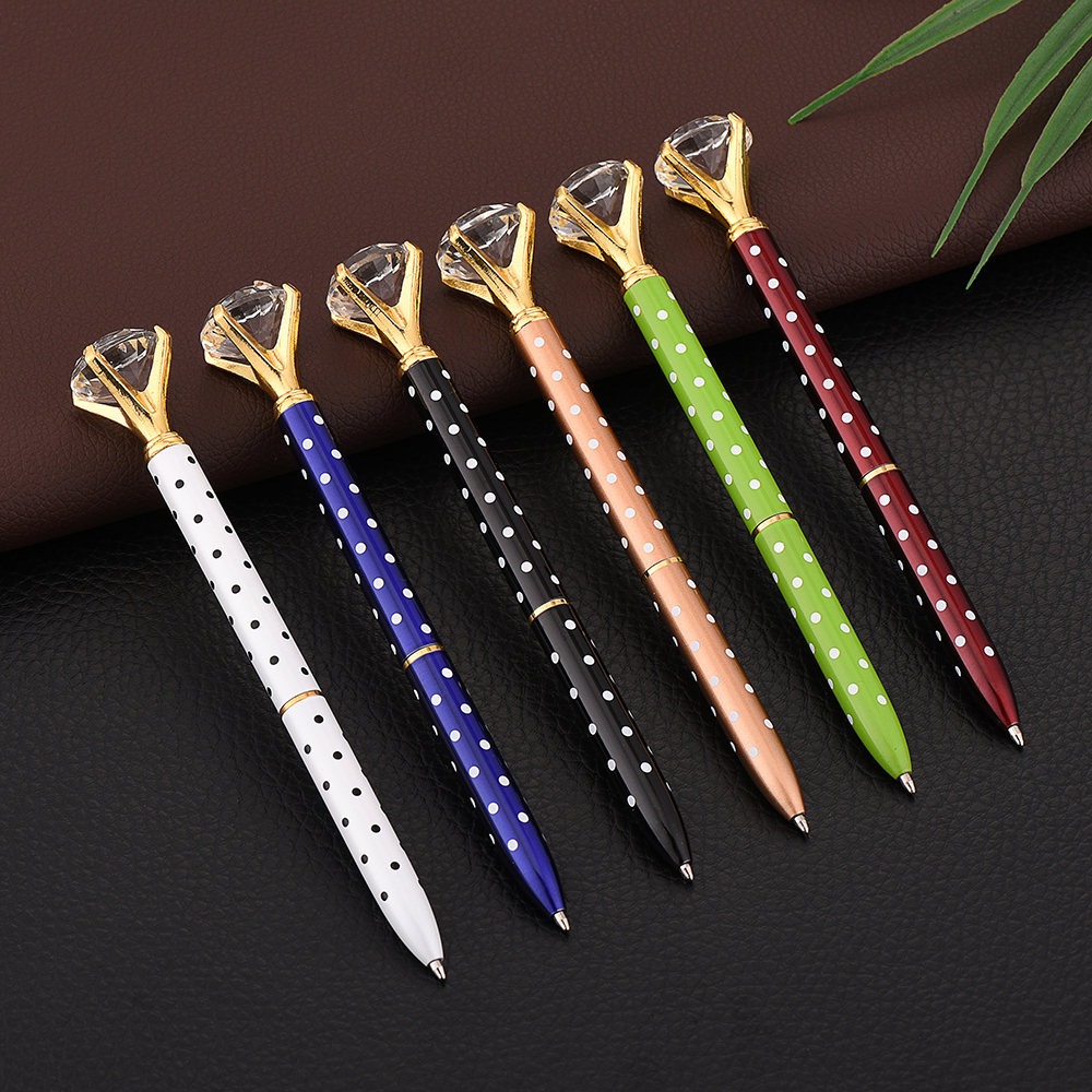 Best-selling metal crystal pen customization company LOGO printed ballpoint pen, diamond pen, creative crystal large diamond pen