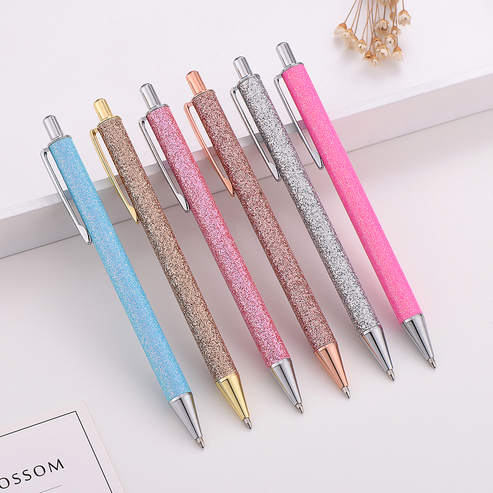 Customized fashionable golden onion skin press ballpoint pen company LOGO Business office leather gift pen Leather pen