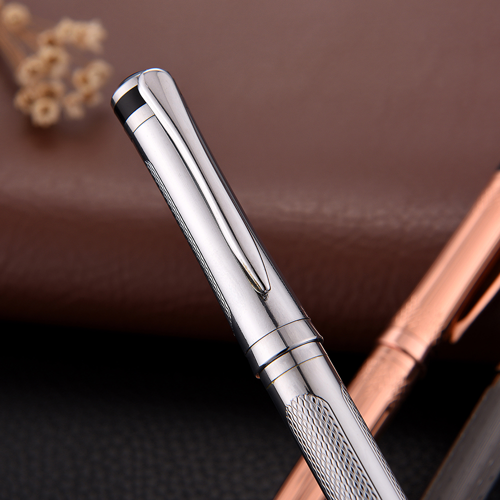 Customized creative metal ballpoint pens, corporate LOGO, office meeting gifts, rose gold rotating ballpoint pens Item Picture