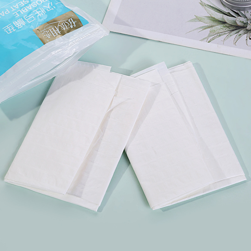 新款10片PE+纸复合马桶垫 便捷出门独立包装环保健康一次性马桶垫产品图