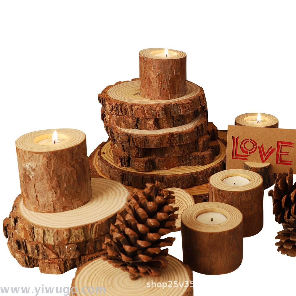 Jungle Elephant DIY original ecological retro pine tree stumps, candles, candlesticks, ornaments, flower POTS, handcrafted accessories details Picture