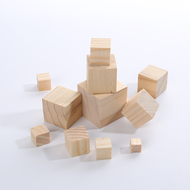 丛林小象松木实木方块DIY手工建筑模型材料配件，儿童早教积木装饰详情图4