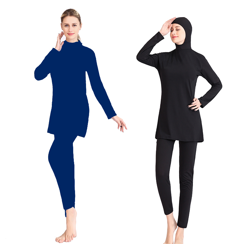穆斯林泳衣女士分体外贸泳衣中东妇女保守泳衣长袖长裤有帽子