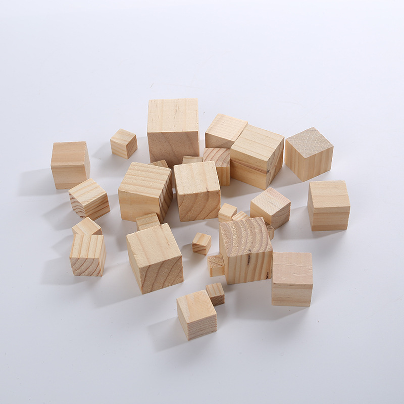 丛林小象松木实木方块DIY手工建筑模型材料配件，儿童早教积木装饰详情图3