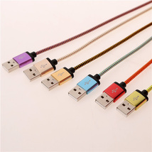 金丝编织充电线 金属快速充电数据线 USB通用