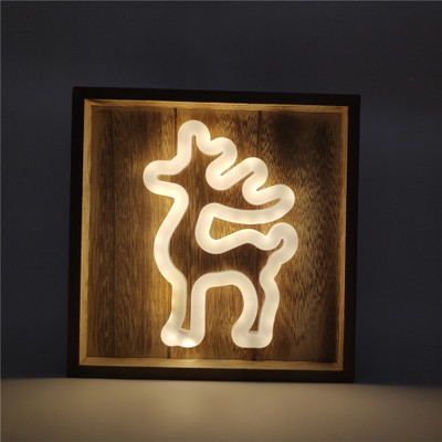 Creative NIGHT light led modeling light wooden frame decoration decoration neon lights