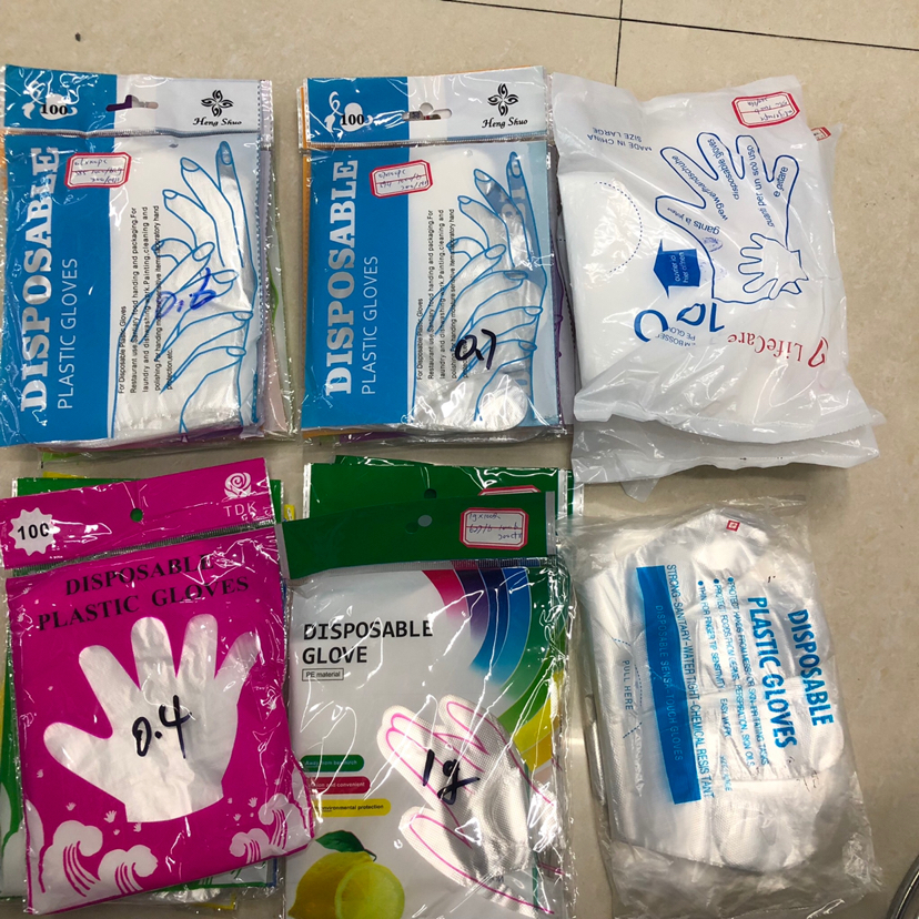 Disposable gloves Plastic transparent food disposable plastic gloves Disposable thickened and lengthened children's gloves