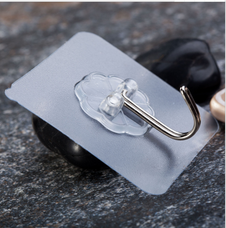 Factory bathroom strong adhesive hook, supermarket wholesale traceless transparent hook, nail-free clothes sticking magic adhesive hook Application Scenario