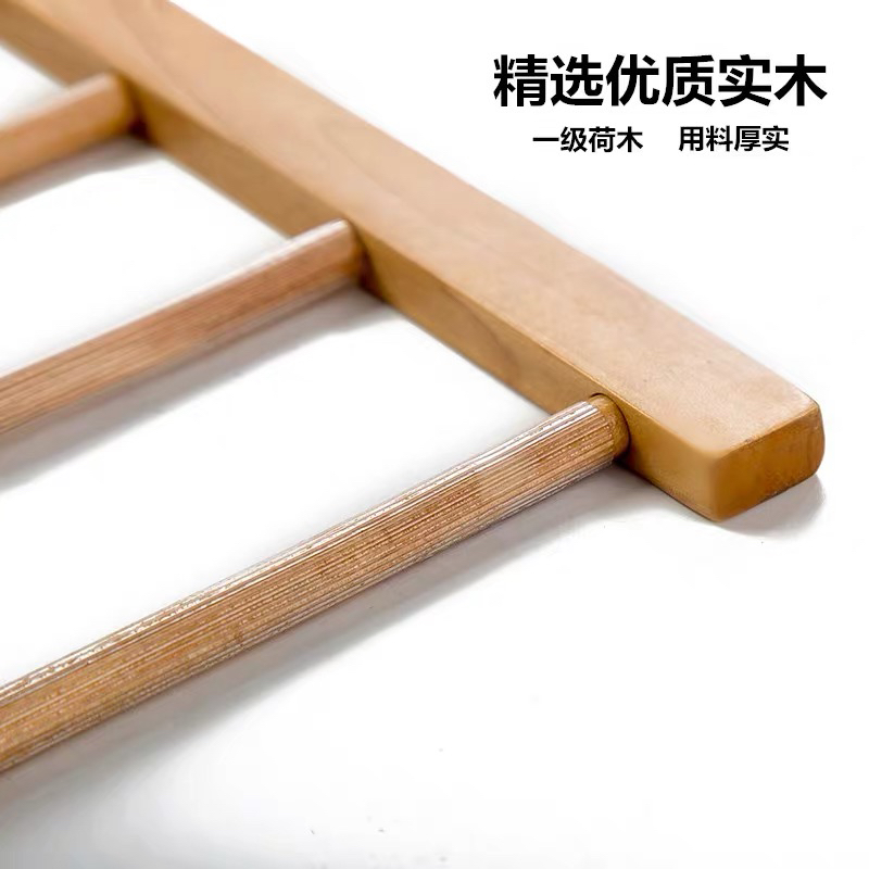 Multi-Functional Four-Layer Trouser Rack Storage Rack Solid Wood Vintage Trouser Rack Household Daily Item Picture