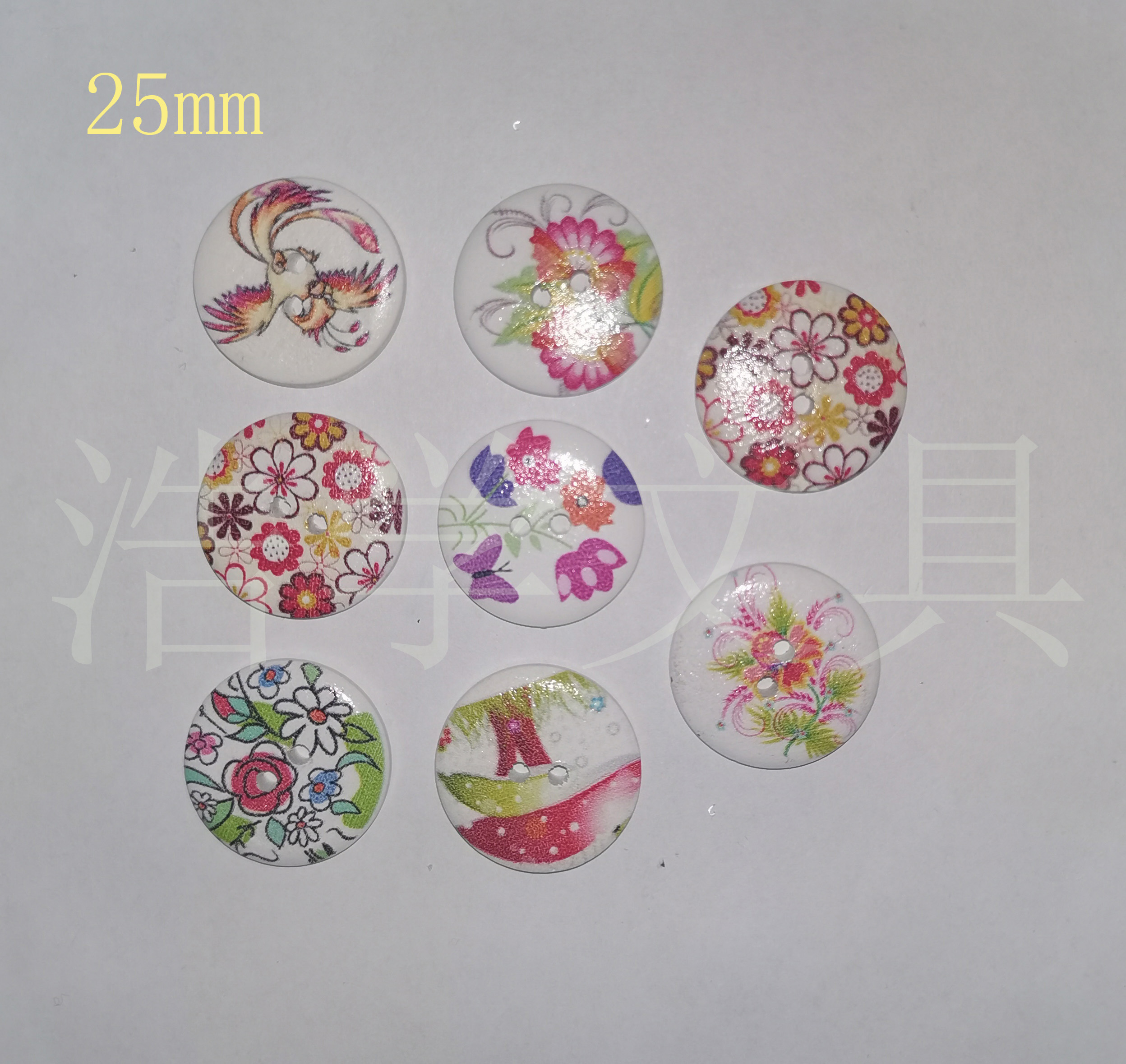 木头纽扣木质纽扣天然扣儿童纽扣彩印纽扣DIY纽扣饰品2产品图