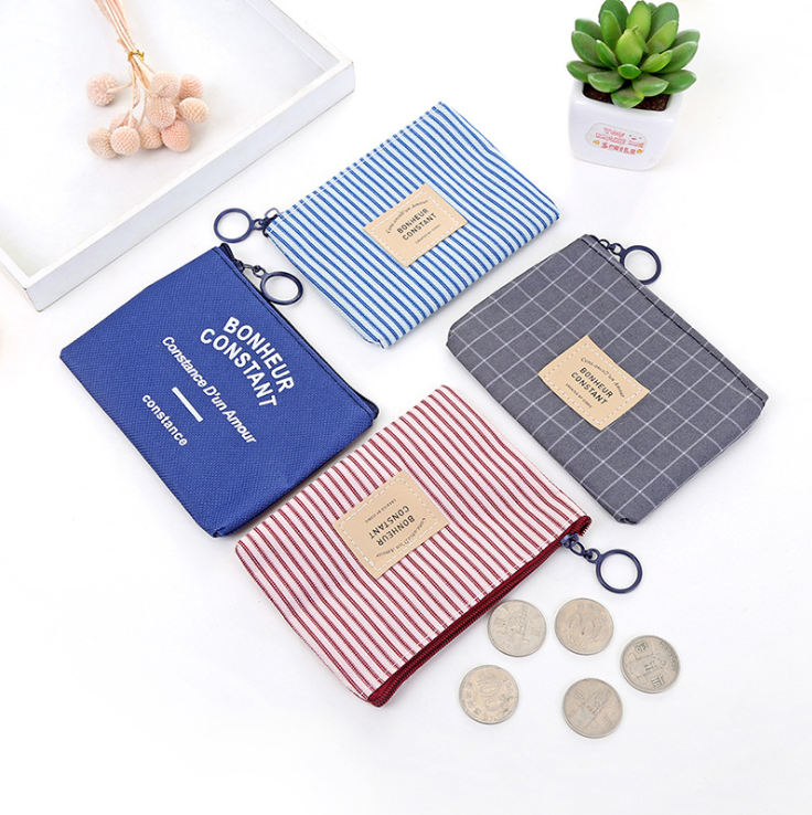 帆布零钱包简约小包布艺硬币包零钱袋韩式小钱袋