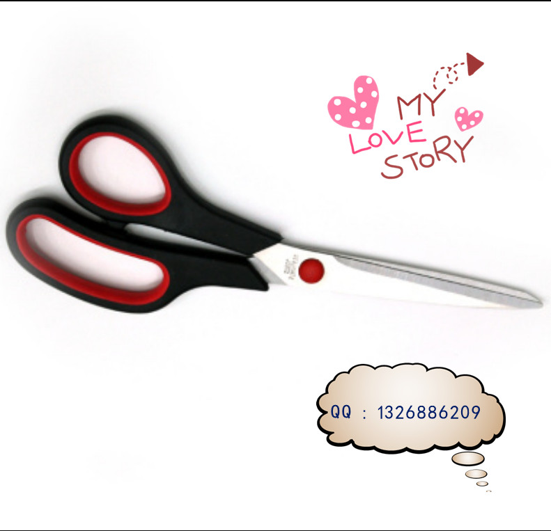 9007 Rubber and plastic scissors, 7.5-inch scissors, office scissors, kitchen scissors, stationery scissors, tailor scissors details Picture