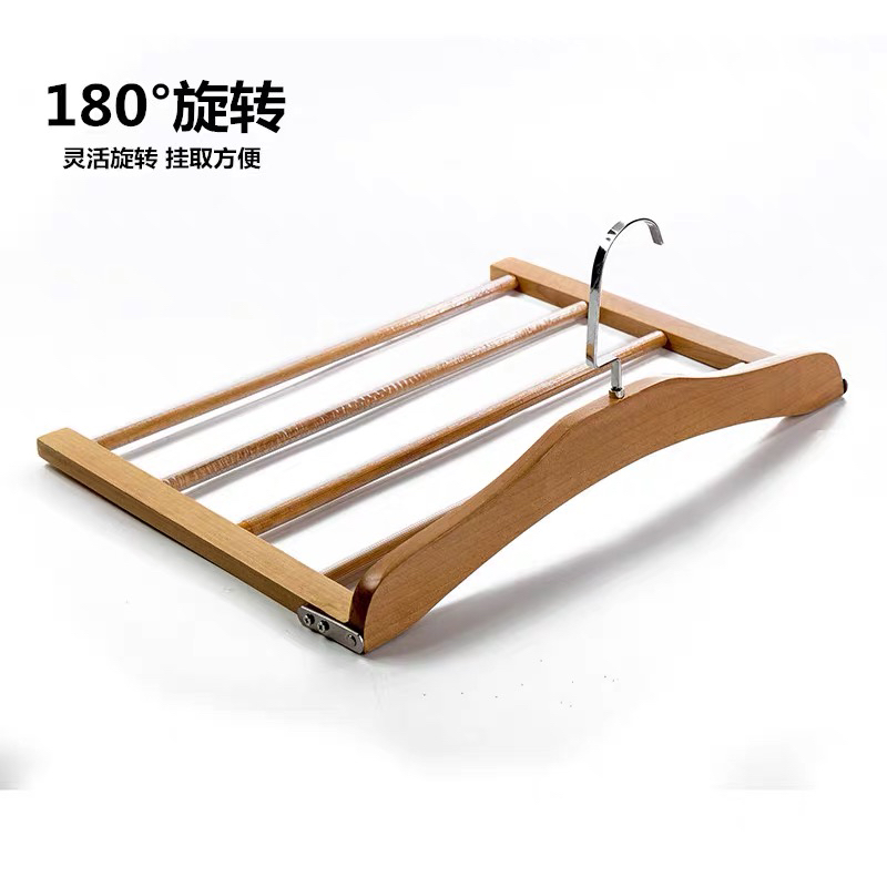 Multi-Functional Four-Layer Trouser Rack Storage Rack Solid Wood Vintage Trouser Rack Household Daily Specification drawing