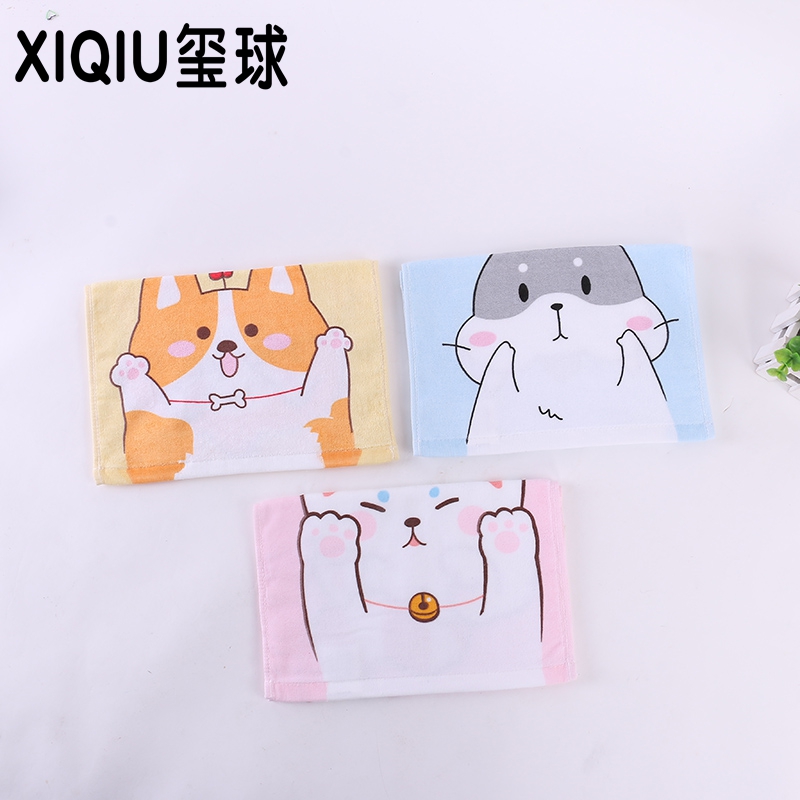 Pure cotton cut-down children's towel, printed digital baby, children's towel, seal ball towel Specification image