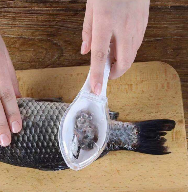 Fish scale remover, a fish scale remover, a covered kitchen fish scale scraper, a manual fish scale removal tool Application Scenario