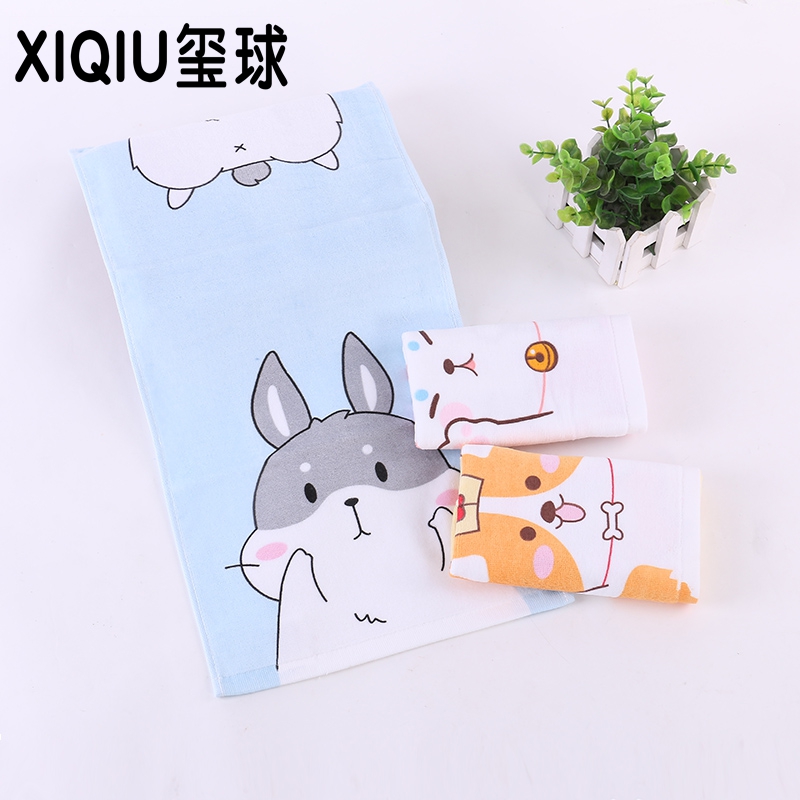 Pure cotton cut-down children's towel, printed digital baby, children's towel, seal ball towel details Picture
