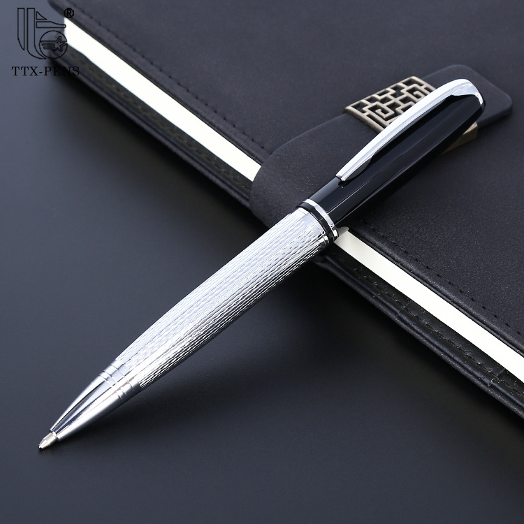 Gold electroplated exquisite engraved ballpoint pen, German Wenda ink pen core, oil pen, business advertising customized pen details Picture