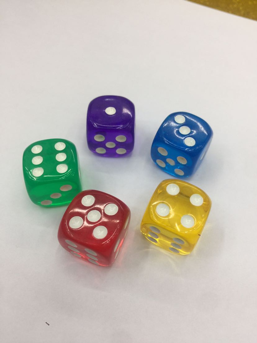 厂家直销16MM透明骰子 亚克力骰子 水晶骰子 现货供应