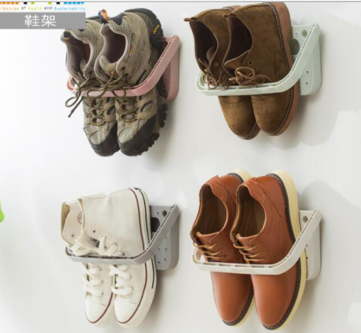 吸盘多功能折叠鞋架壁挂置物架拖鞋收纳架