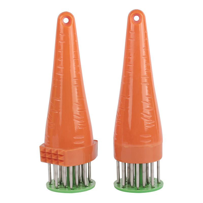 跨境贸易速卖通胡萝卜单用24针彩色ABS材质304不锈钢牛排针松肉器产品图