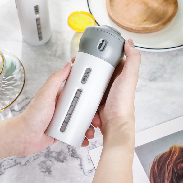 Outdoor travel portable travel portable four-in-one cosmetic lotion dispensing bottle rotating press dust-proof set