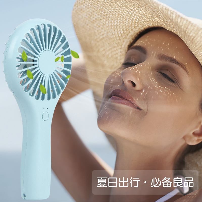 New Macaron lollipop mini fan manufacturer outdoor portable lanyard handheld usb charging fan details Picture