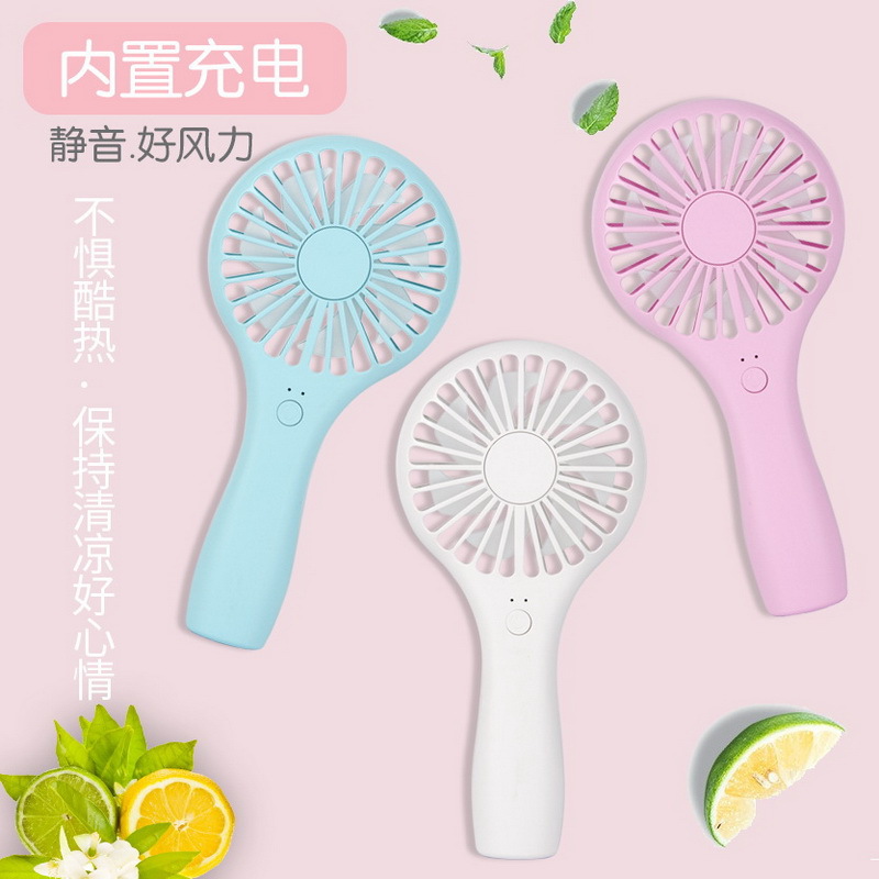 New Macaron lollipop mini fan manufacturer outdoor portable lanyard handheld usb charging fan