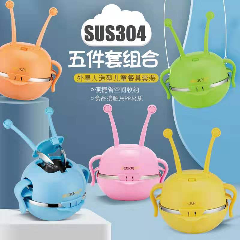 Children's tableware, eco-friendly, portable and creative PP material set, cartoon children's Specification image