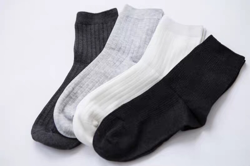袜子女秋冬款袜子女士中筒运动袜 涤棉袜子纯色百搭商务袜赠品袜