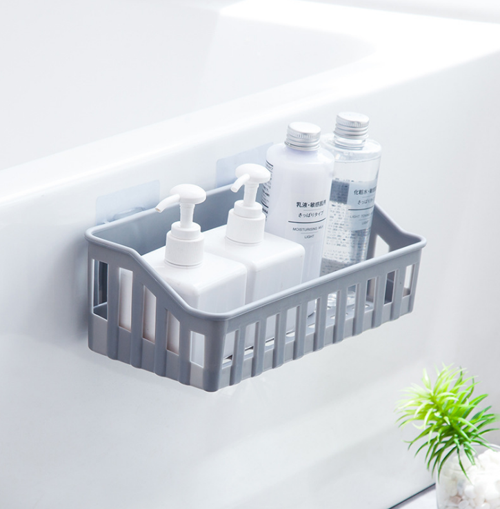免打孔浴室置物架卫生间用品厕所塑料壁挂架子收纳洗漱架细节图