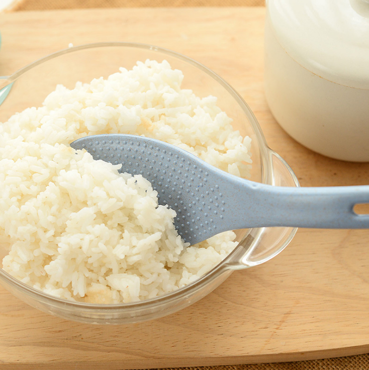 Wholesale of eco-friendly and healthy wheat straw rice spoons, non-stick rice spatula for rice cookers, rice serving spoons, and wheat-flavored spoons details Picture