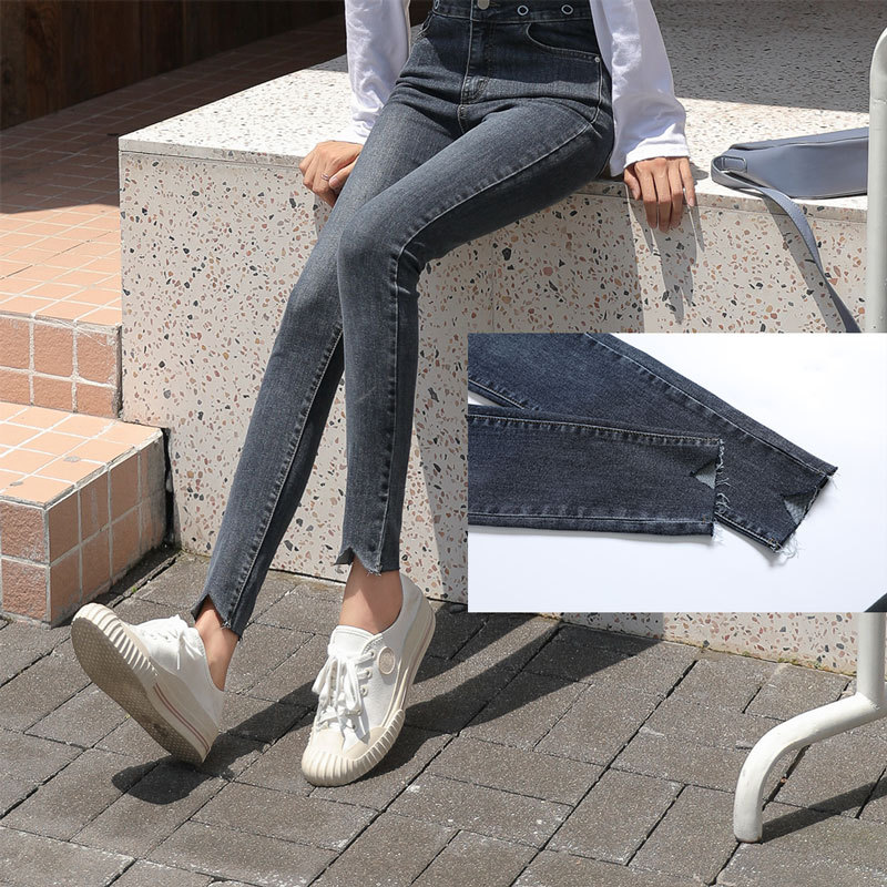 High-waisted skinny jeans for women, 2019 autumn/winter new style, popular Korean-style tight slimming long pants, Korean-style power Application Scenario