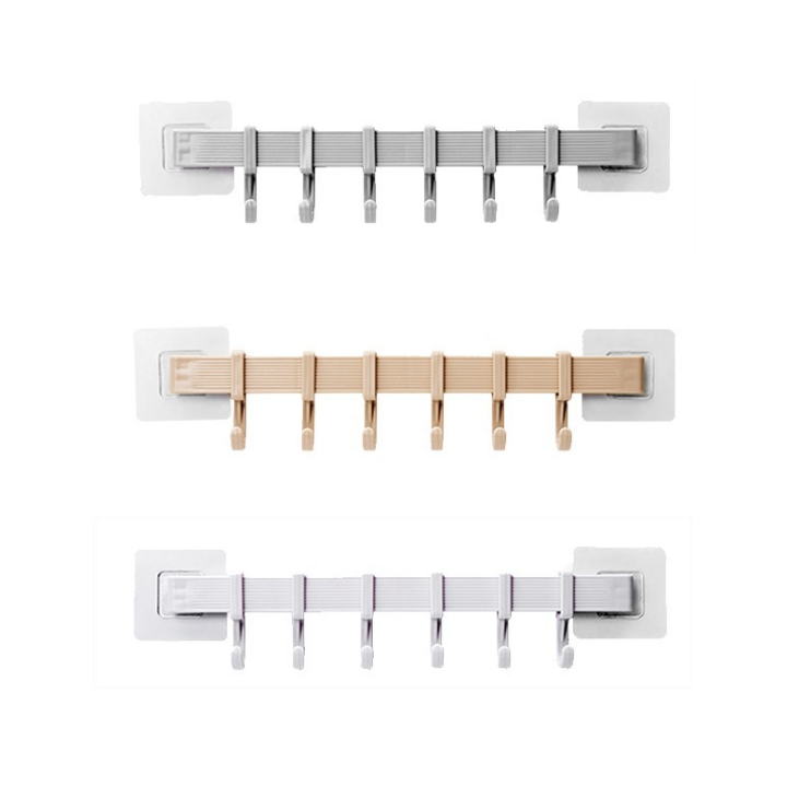 强力无痕6连挂钩 厨房卫生间浴室壁六连钩钩免钉无痕多用挂钩批发细节图