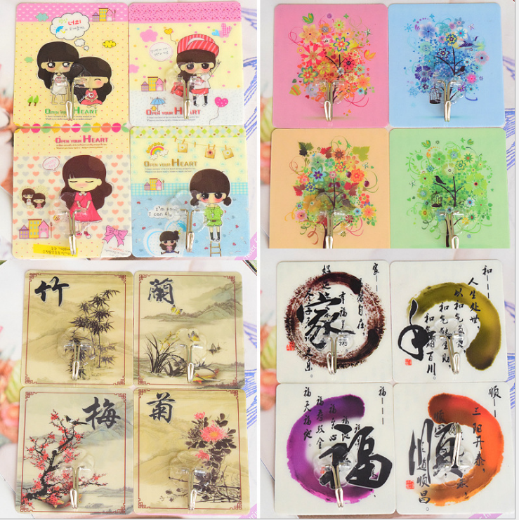 T Creative traceless wall hooks, plastic door rear hooks, strong hooks, street stall supplies, wholesale from all walks of life Specification image