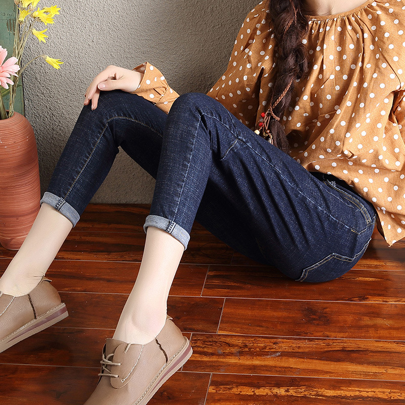 Radish pants jeans for women, a new Korean style denim product for early autumn, light mature and artistic Harem pants, small feet, nine-inch radish pants Specification image
