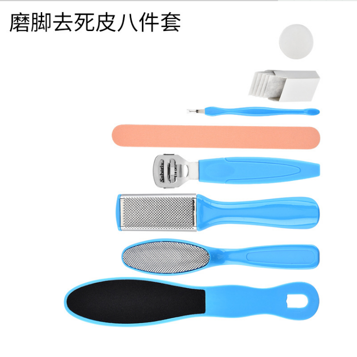 八合1脚板锉磨脚石磨脚皮搓刮脚器去死皮修脚工具修刨脚刀套装产品图
