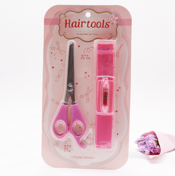 DIY Bangs trimming, blister paper card set, new bangs magic tool, scissors, teeth scissors, bangs tools, hair care