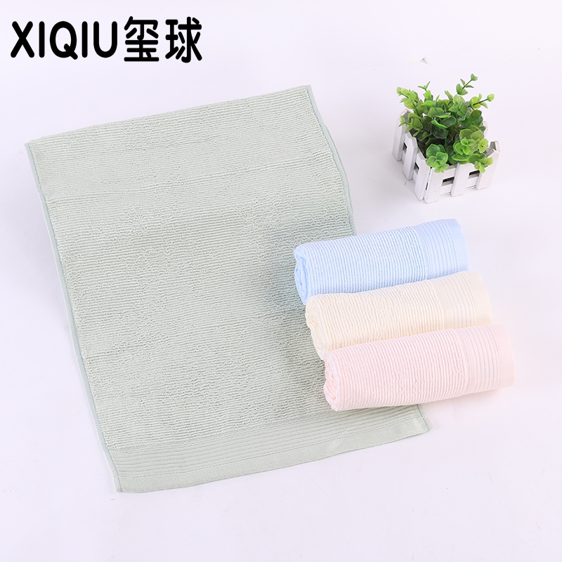 Yiwu quality bamboo fiber towels, plain pleated soft towels, Xiqiu towels details Picture