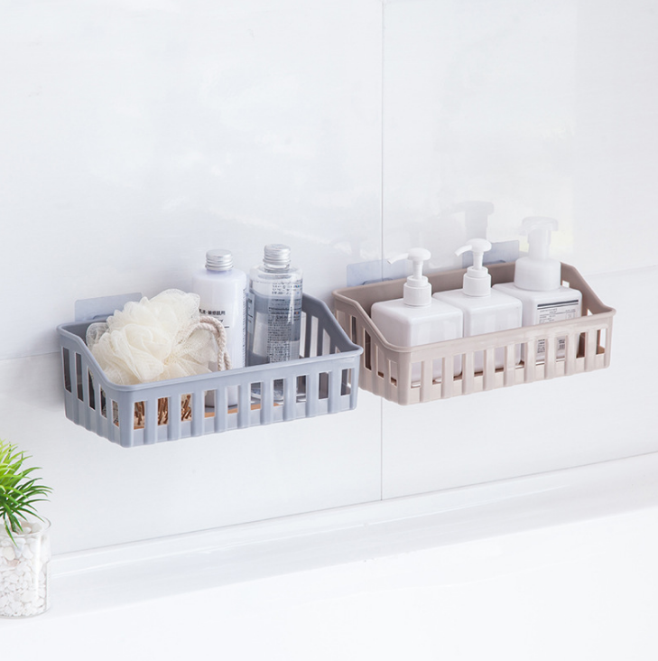 免打孔浴室置物架卫生间用品厕所塑料壁挂架子收纳洗漱架