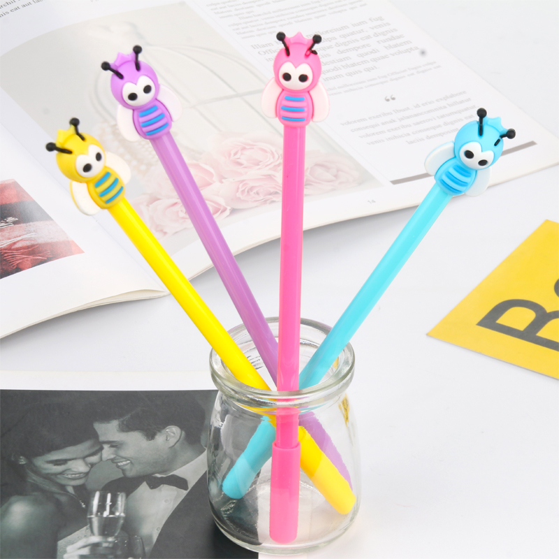 Factory direct sales new creative bee 0.5mm neutral pen students learn stationery wholesale can customize logo