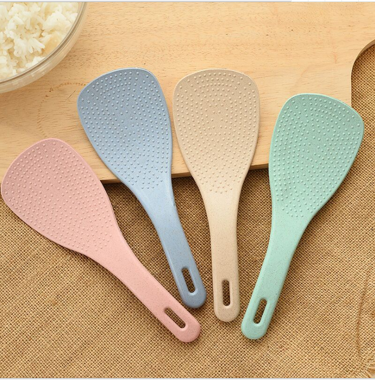 Wholesale of eco-friendly and healthy wheat straw rice spoons, non-stick rice spatula for rice cookers, rice serving spoons, and wheat-flavored spoons Specification image